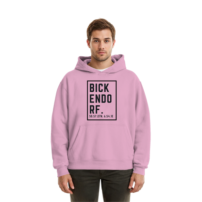 Bickendorf Koordinaten (großer Druck auf der Brust) - Fluffy Boxcut Hoodie