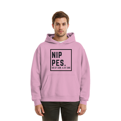 Nippes Koordinaten (großer Druck auf der Brust) - Fluffy Boxcut Hoodie