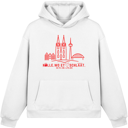 Skyline Hätz Druck - Fluffy Boxcut Hoodie