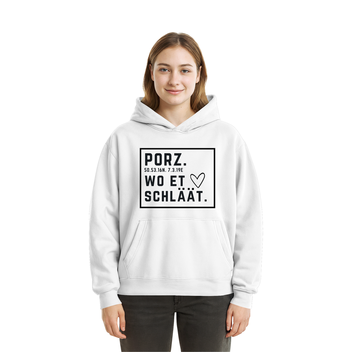 Porz Hätz Druck - Fluffy Boxcut Hoodie
