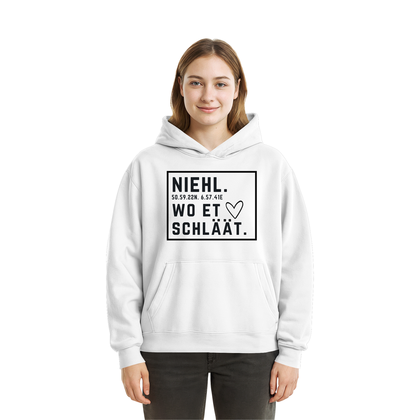 Niehl Hätz Druck - Fluffy Boxcut Hoodie