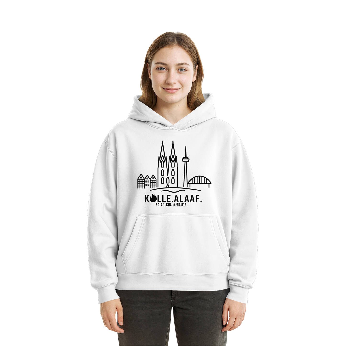 Skyline Alaaf Druck - Fluffy Boxcut Hoodie