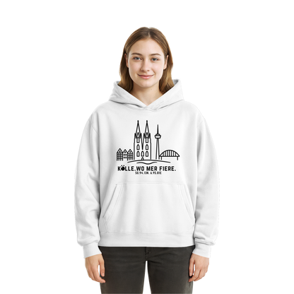 Skyline Fiere Druck - Fluffy Boxcut Hoodie