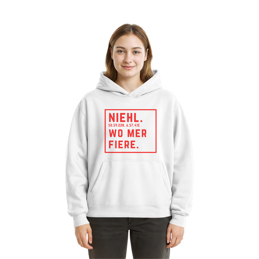 Niehl Fiere Druck - Fluffy Boxcut Hoodie