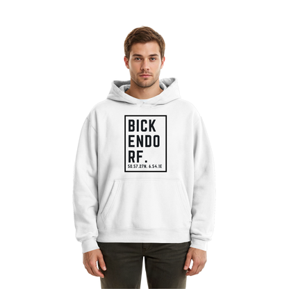 Bickendorf Koordinaten (großer Druck auf der Brust) - Fluffy Boxcut Hoodie