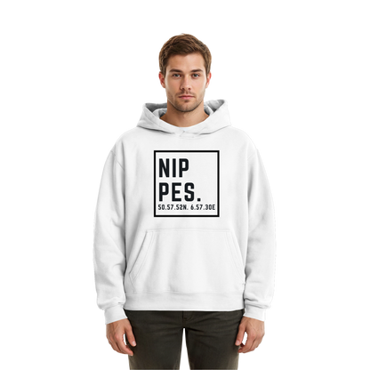 Nippes Koordinaten (großer Druck auf der Brust) - Fluffy Boxcut Hoodie
