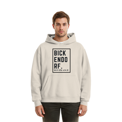 Bickendorf Koordinaten (großer Druck auf der Brust) - Fluffy Boxcut Hoodie