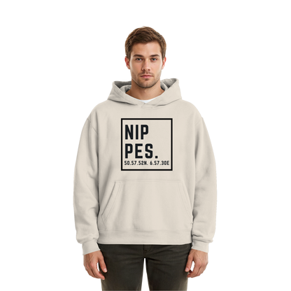 Nippes Koordinaten (großer Druck auf der Brust) - Fluffy Boxcut Hoodie