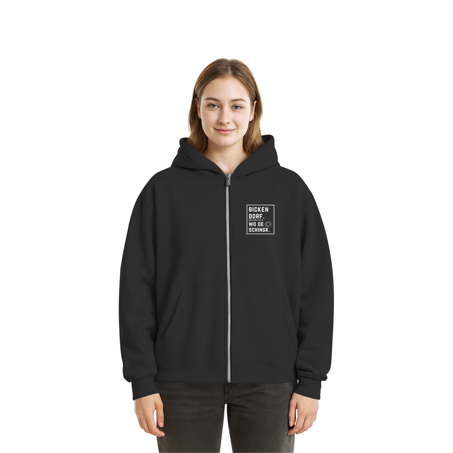 Wo de Sonn schingk - Bickendorf Druck - Fluffy Boxcut Zipper