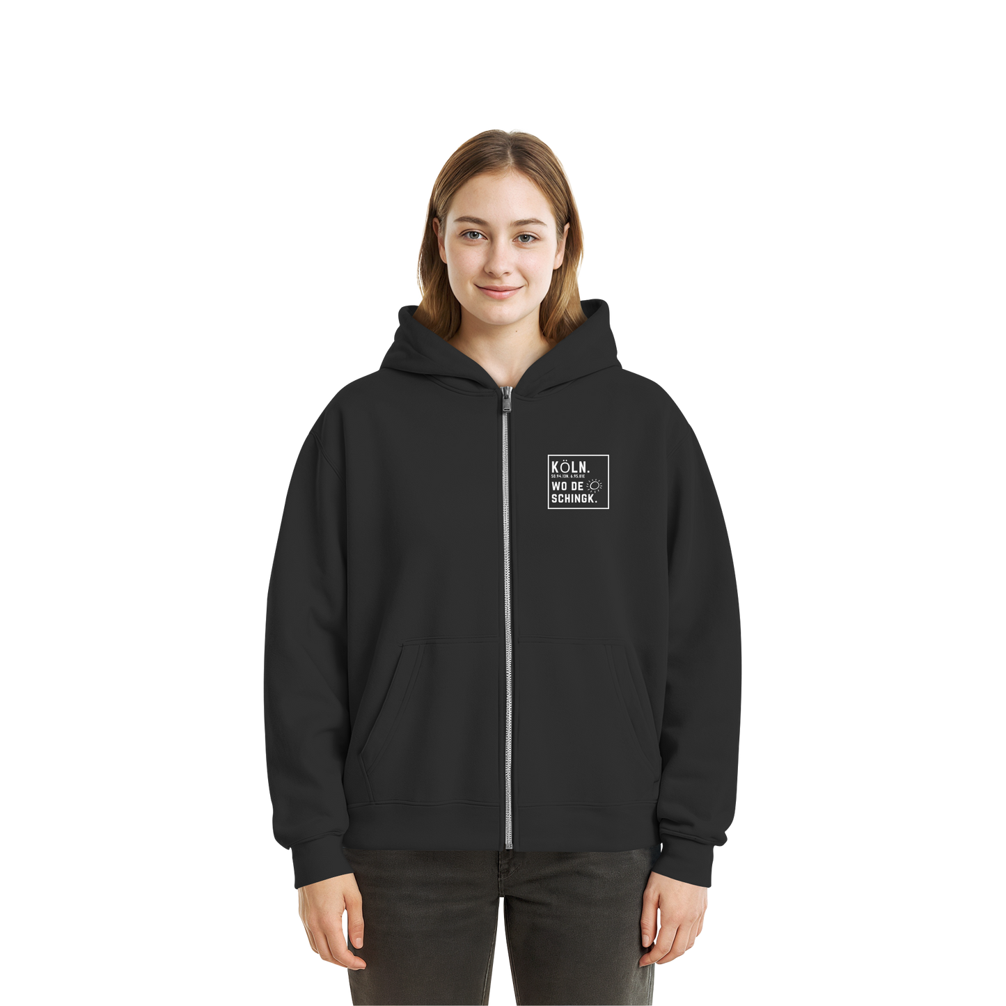 Wo de Sonn schingk - Köln Druck - Fluffy Boxcut Zipper