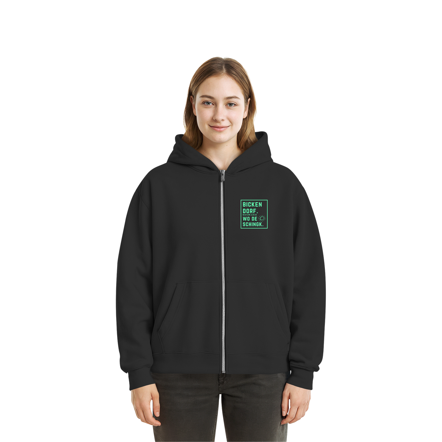 Wo de Sonn schingk - Bickendorf Druck - Fluffy Boxcut Zipper