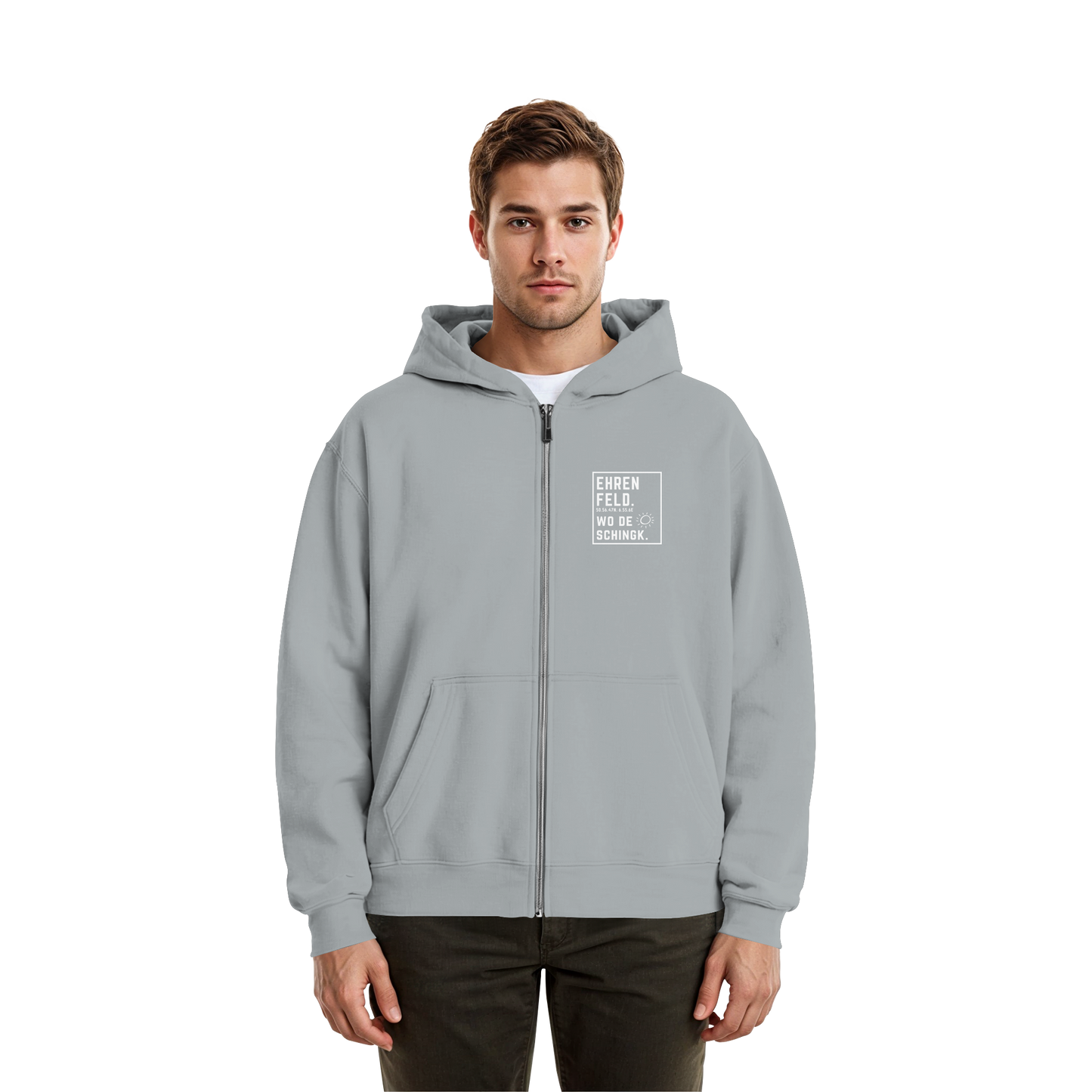Wo de Sonn schingk - Ehrenfeld Druck - Fluffy Boxcut Zipper