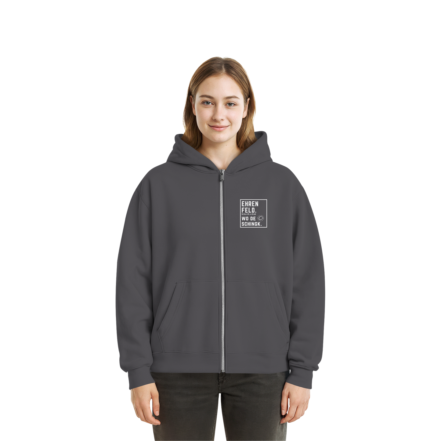 Wo de Sonn schingk - Ehrenfeld Druck - Fluffy Boxcut Zipper