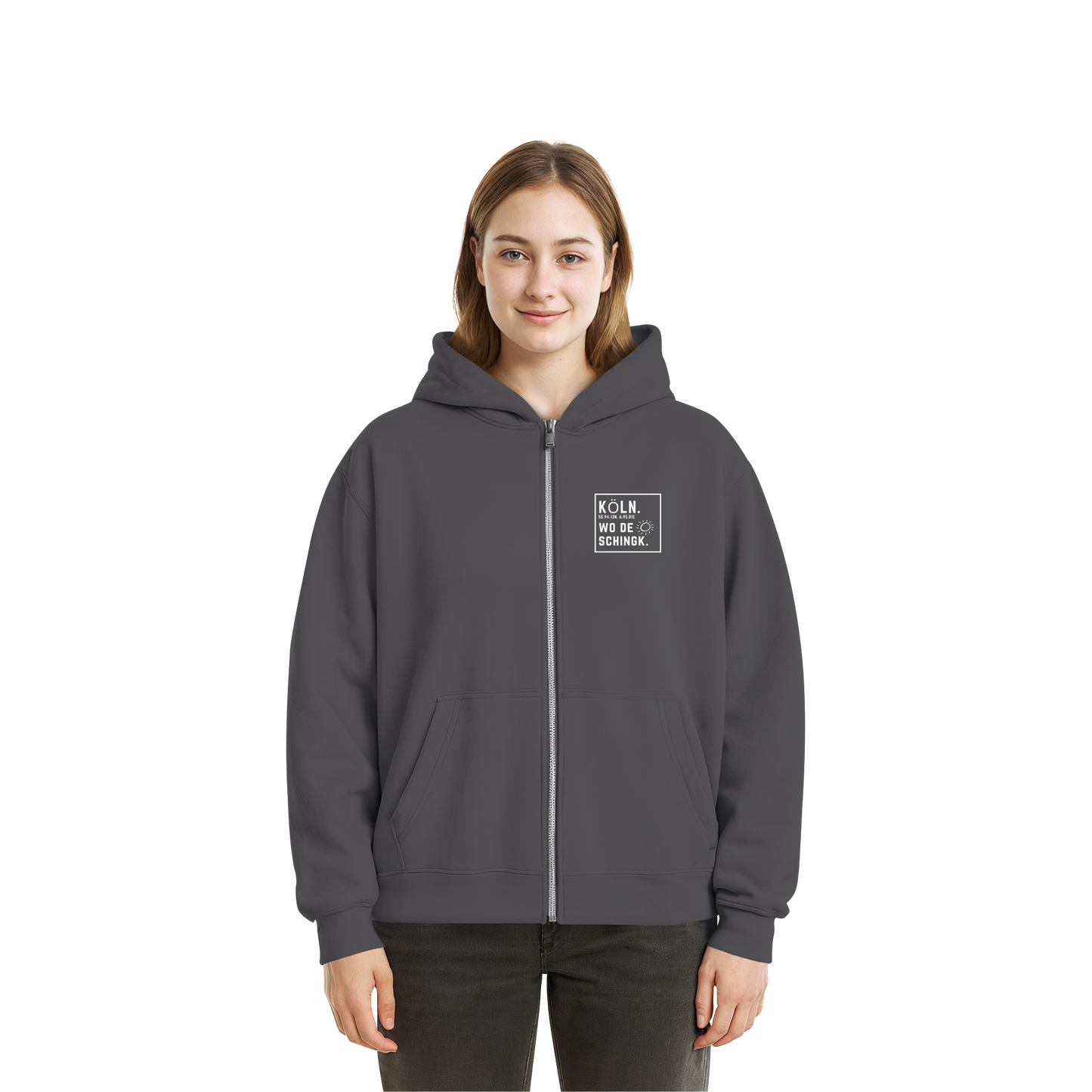 Wo de Sonn schingk - Köln Druck - Fluffy Boxcut Zipper
