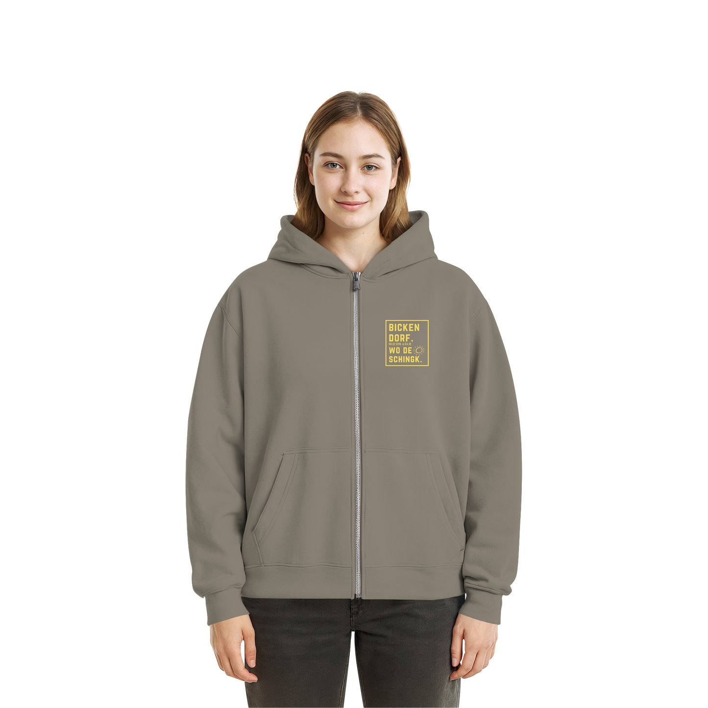 Wo de Sonn schingk - Bickendorf Druck - Fluffy Boxcut Zipper