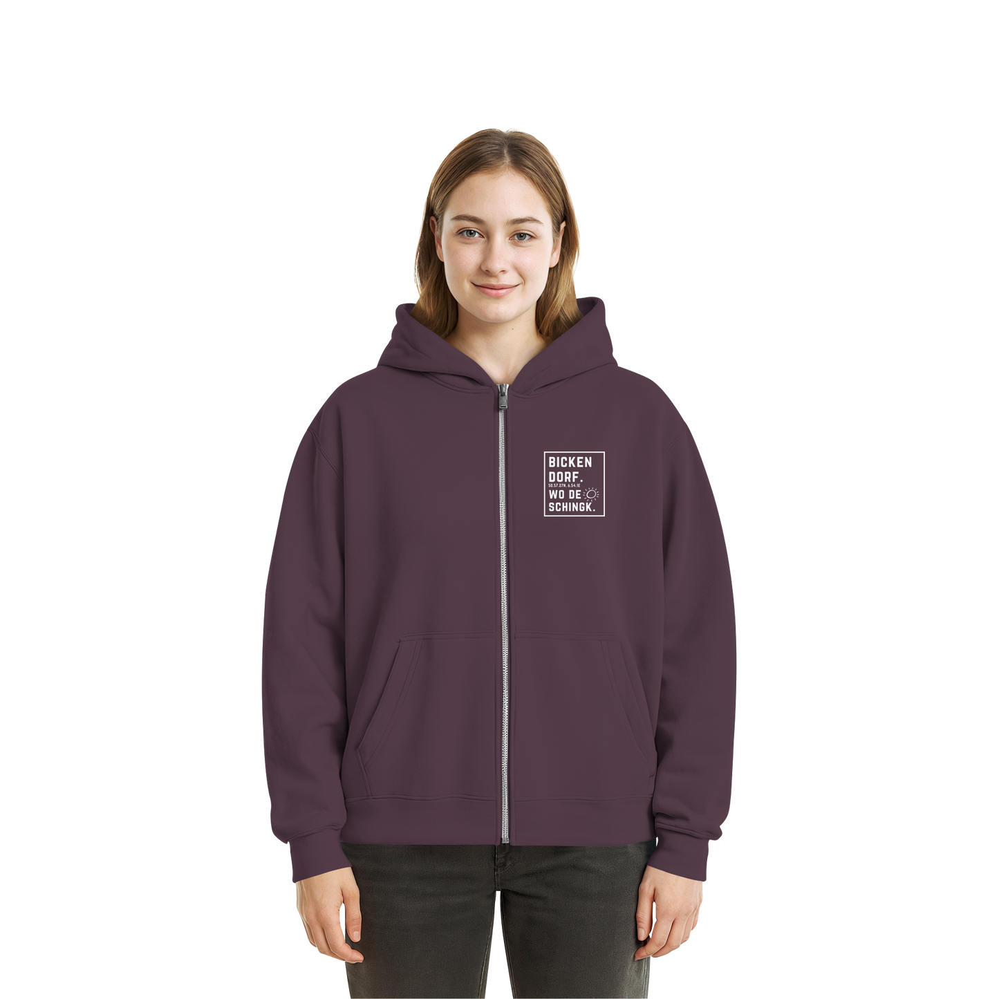 Wo de Sonn schingk - Bickendorf Druck - Fluffy Boxcut Zipper