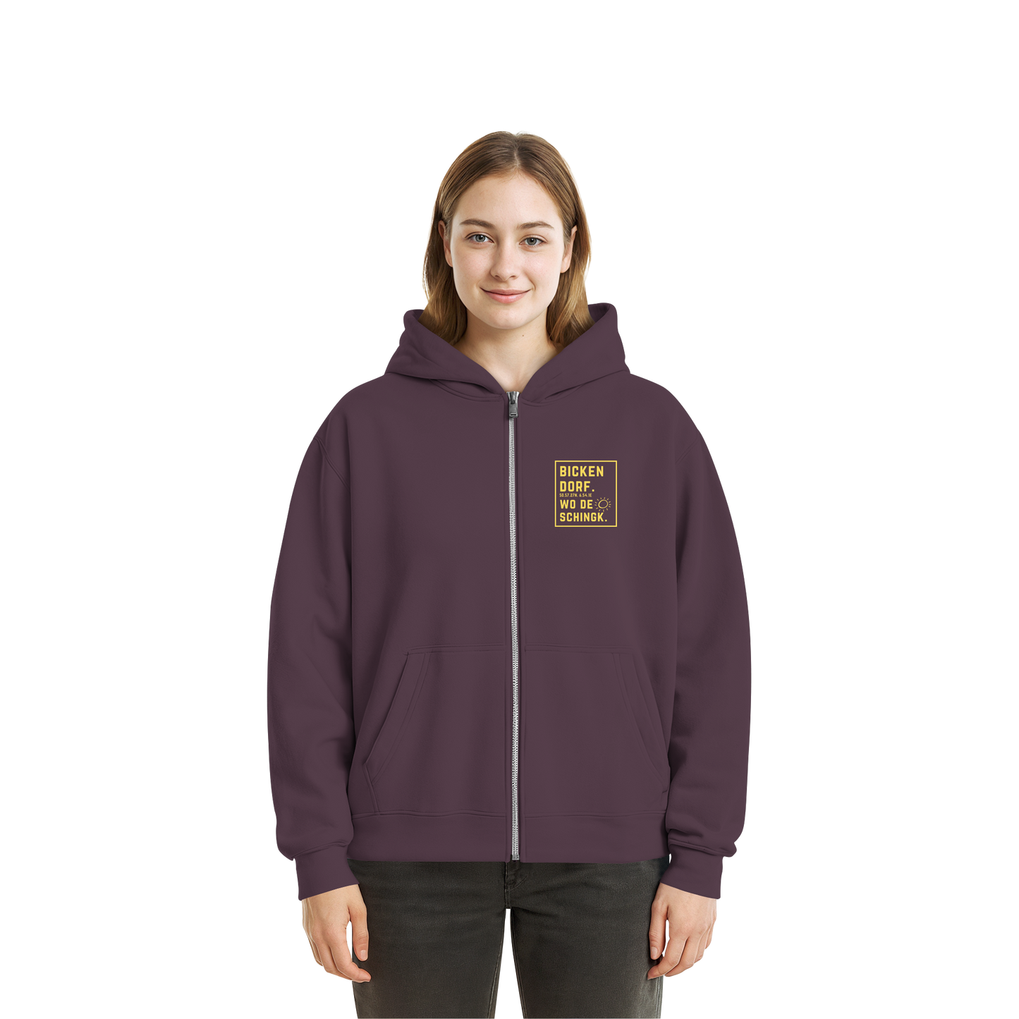 Wo de Sonn schingk - Bickendorf Druck - Fluffy Boxcut Zipper