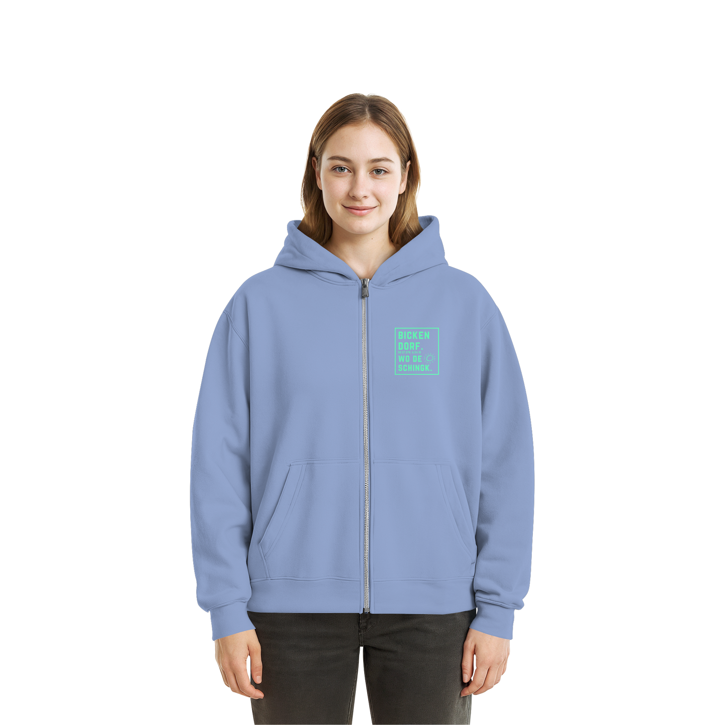 Wo de Sonn schingk - Bickendorf Druck - Fluffy Boxcut Zipper