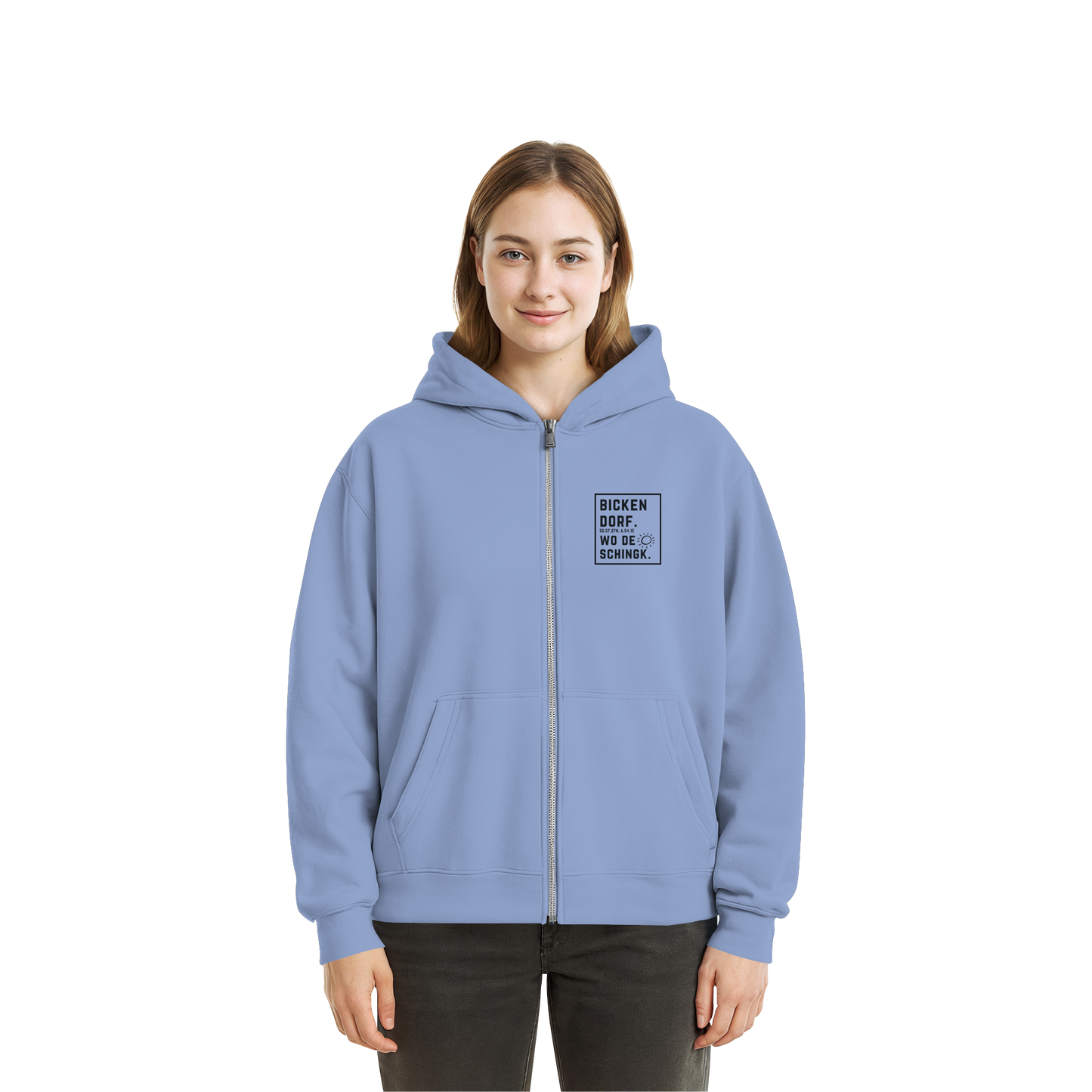 Wo de Sonn schingk - Bickendorf Druck  - Fluffy Boxcut Zipper