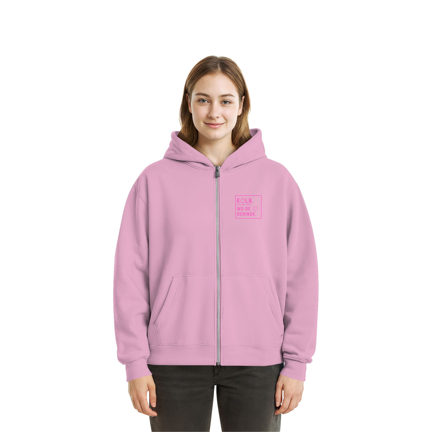 Wo de Sonn schingk - Köln Druck  - Fluffy Boxcut Zipper