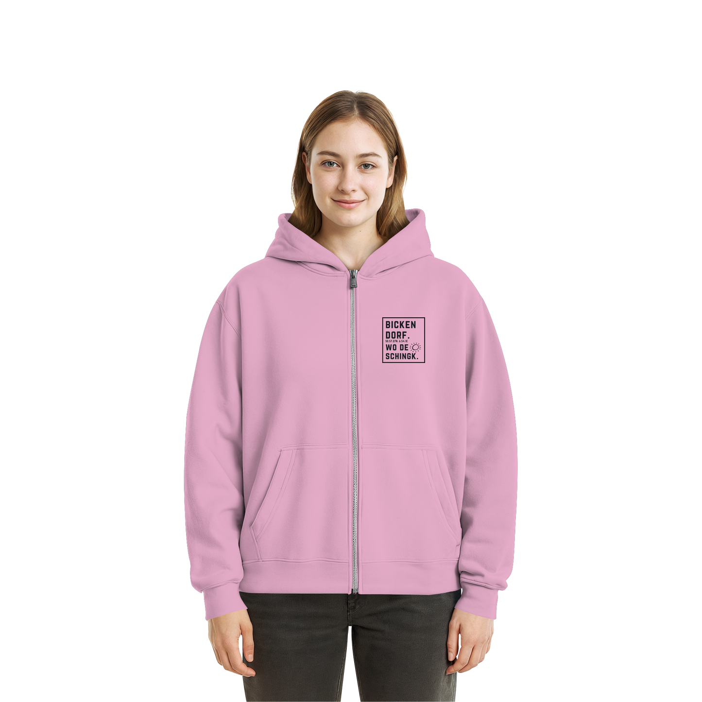 Wo de Sonn schingk - Bickendorf Druck  - Fluffy Boxcut Zipper