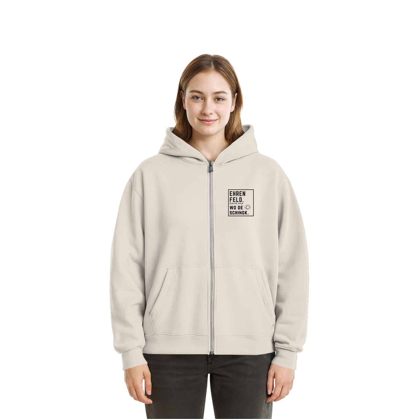 Wo de Sonn schingk - Ehrenfeld Druck  - Fluffy Boxcut Zipper