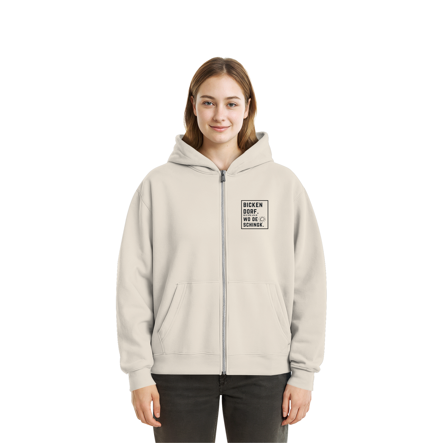 Wo de Sonn schingk - Bickendorf Druck  - Fluffy Boxcut Zipper