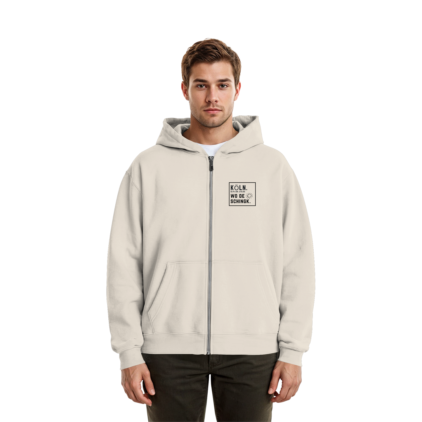 Wo de Sonn schingk - Köln Druck   - Fluffy Boxcut Zipper