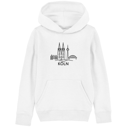 Köln Skyline (großer Druck auf der Brust) - Kids Basic Hoodie
