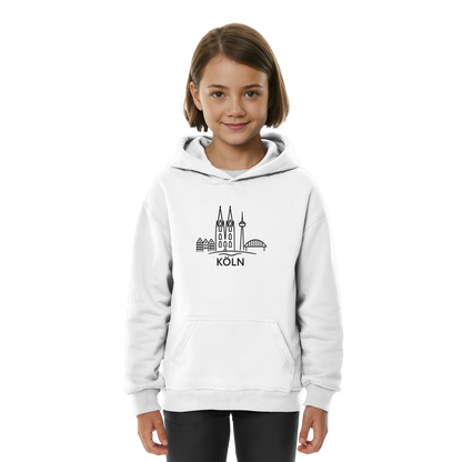 Köln Skyline (großer Druck auf der Brust) - Kids Basic Hoodie