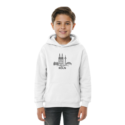 Köln Skyline (großer Druck auf der Brust) - Kids Basic Hoodie