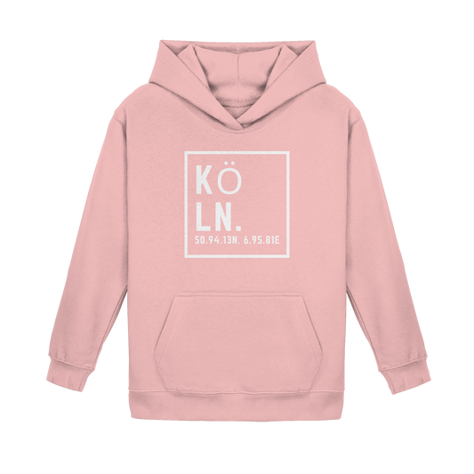 Köln Koordinaten (großer Druck auf der Brust) - Kids Basic Hoodie