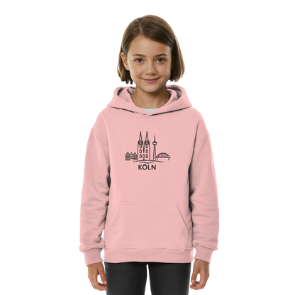 Köln Skyline (großer Druck auf der Brust) - Kids Basic Hoodie