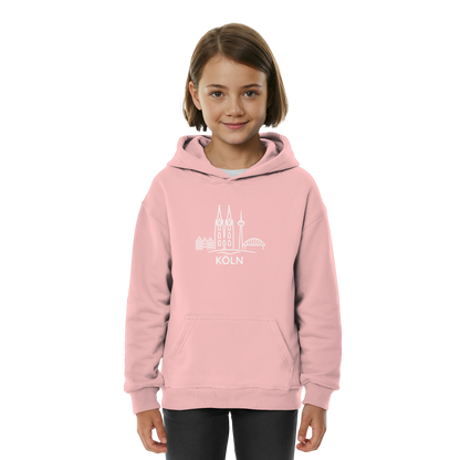 Köln Skyline (großer Druck auf der Brust) - Kids Basic Hoodie