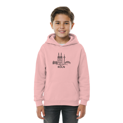 Köln Skyline (großer Druck auf der Brust) - Kids Basic Hoodie