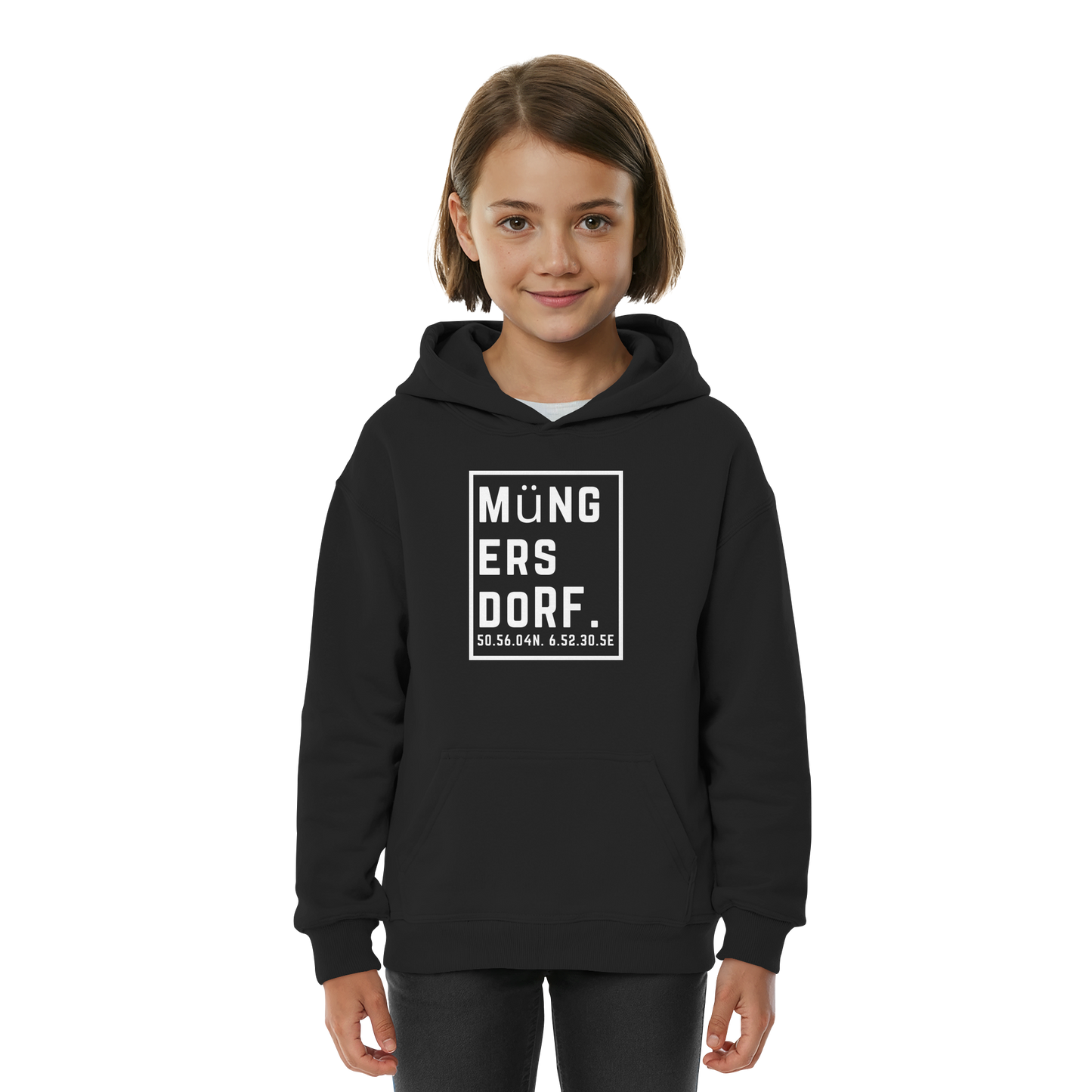 Müngersdorf Koordinaten (großer Druck auf der Brust) - Kids Basic Hoodie