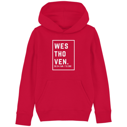 Westhoven Koordinaten (großer Druck auf der Brust) - Kids Basic Hoodie