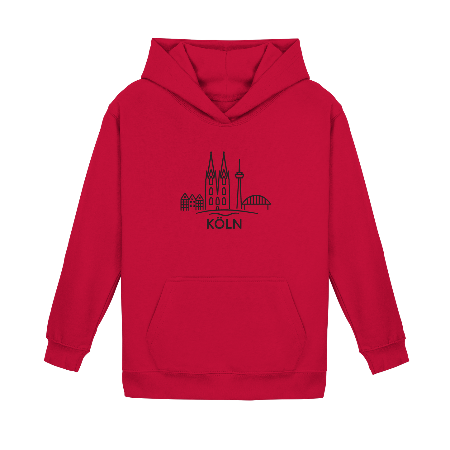 Köln Skyline (großer Druck auf der Brust) - Kids Basic Hoodie