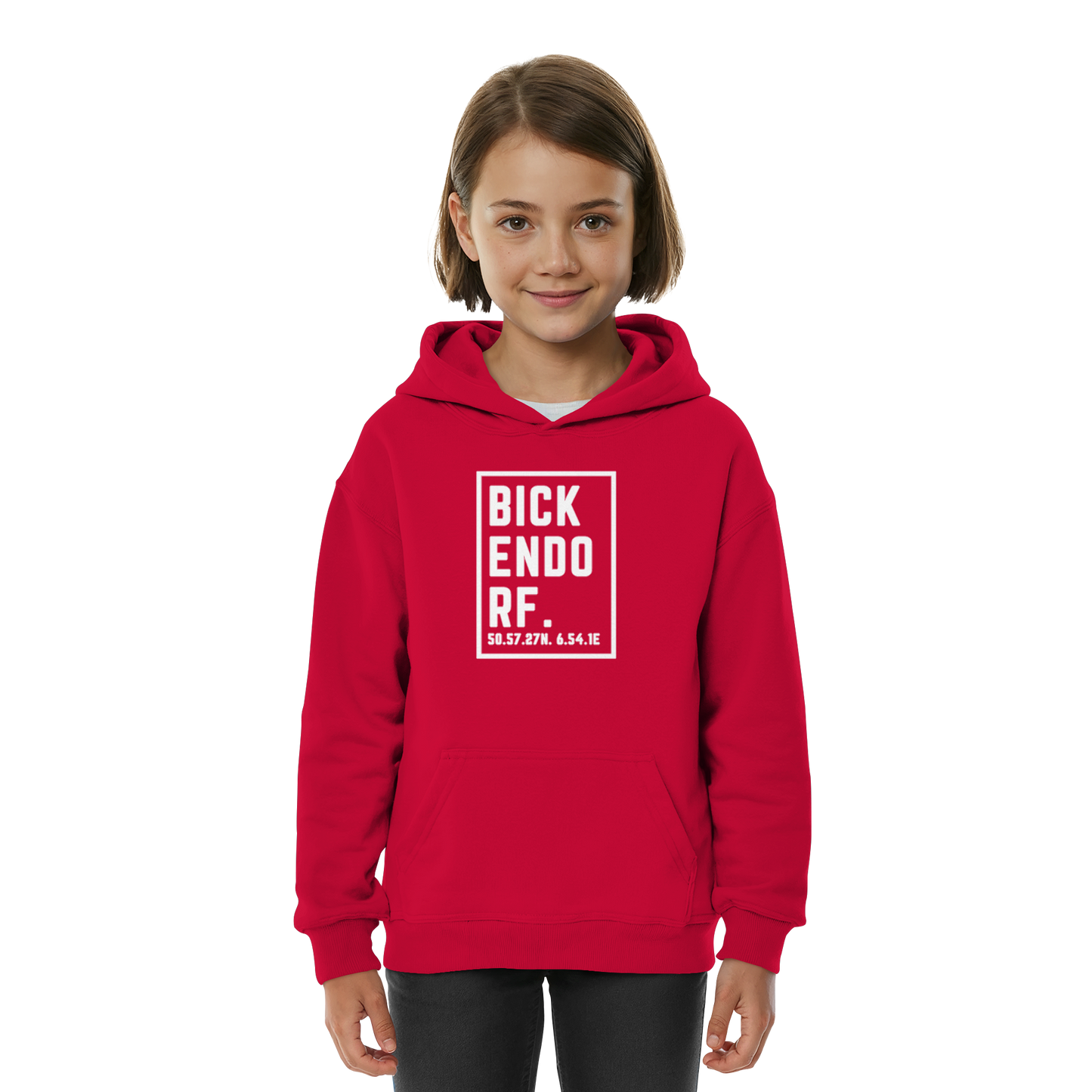 Bickendorf Koordinaten (großer Druck auf der Brust) - Kids Basic Hoodie