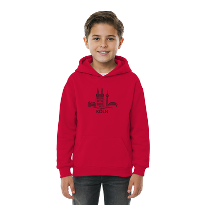 Köln Skyline (großer Druck auf der Brust) - Kids Basic Hoodie