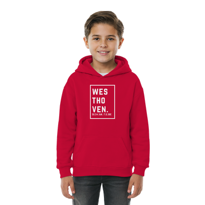 Westhoven Koordinaten (großer Druck auf der Brust) - Kids Basic Hoodie