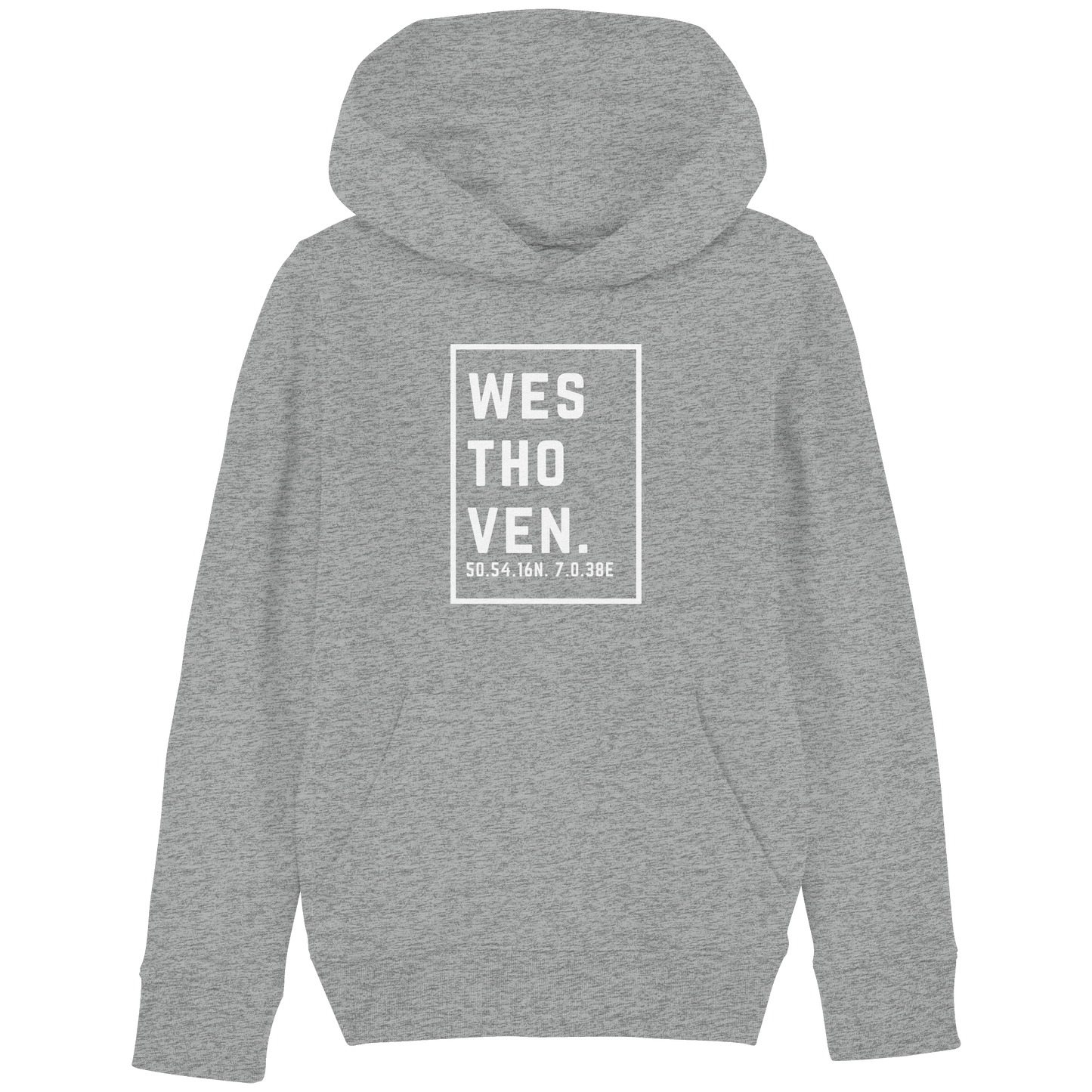 Westhoven Koordinaten (großer Druck auf der Brust) - Kids Basic Hoodie