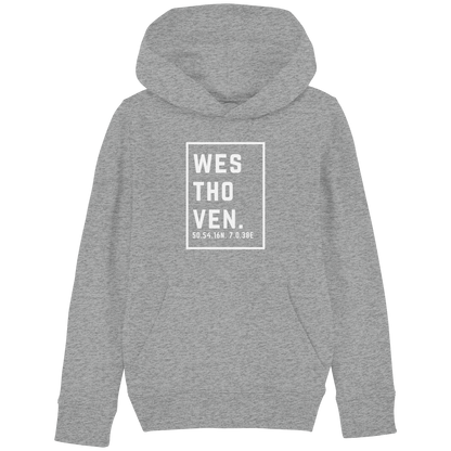 Westhoven Koordinaten (großer Druck auf der Brust) - Kids Basic Hoodie