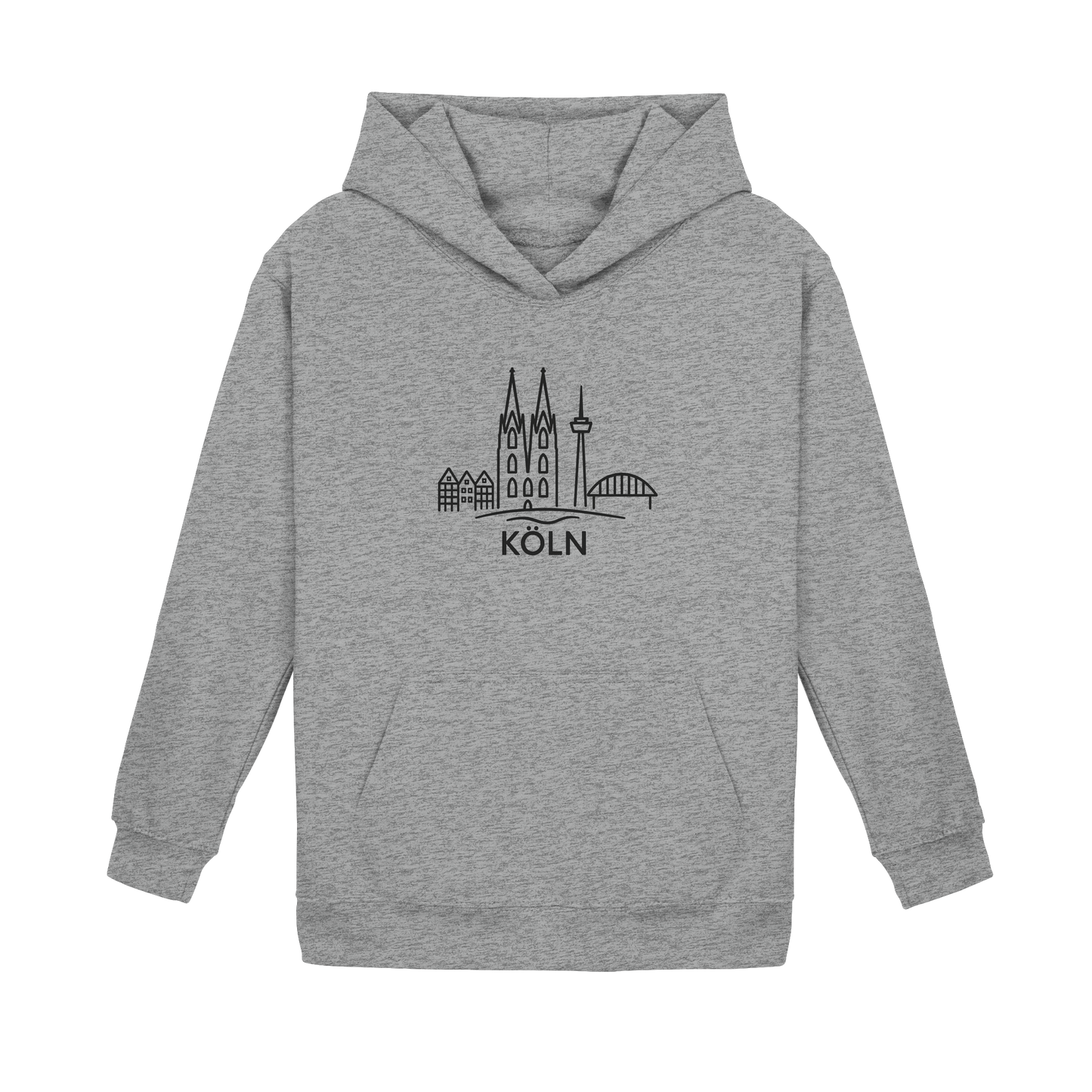 Köln Skyline (großer Druck auf der Brust) - Kids Basic Hoodie