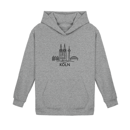 Köln Skyline (großer Druck auf der Brust) - Kids Basic Hoodie