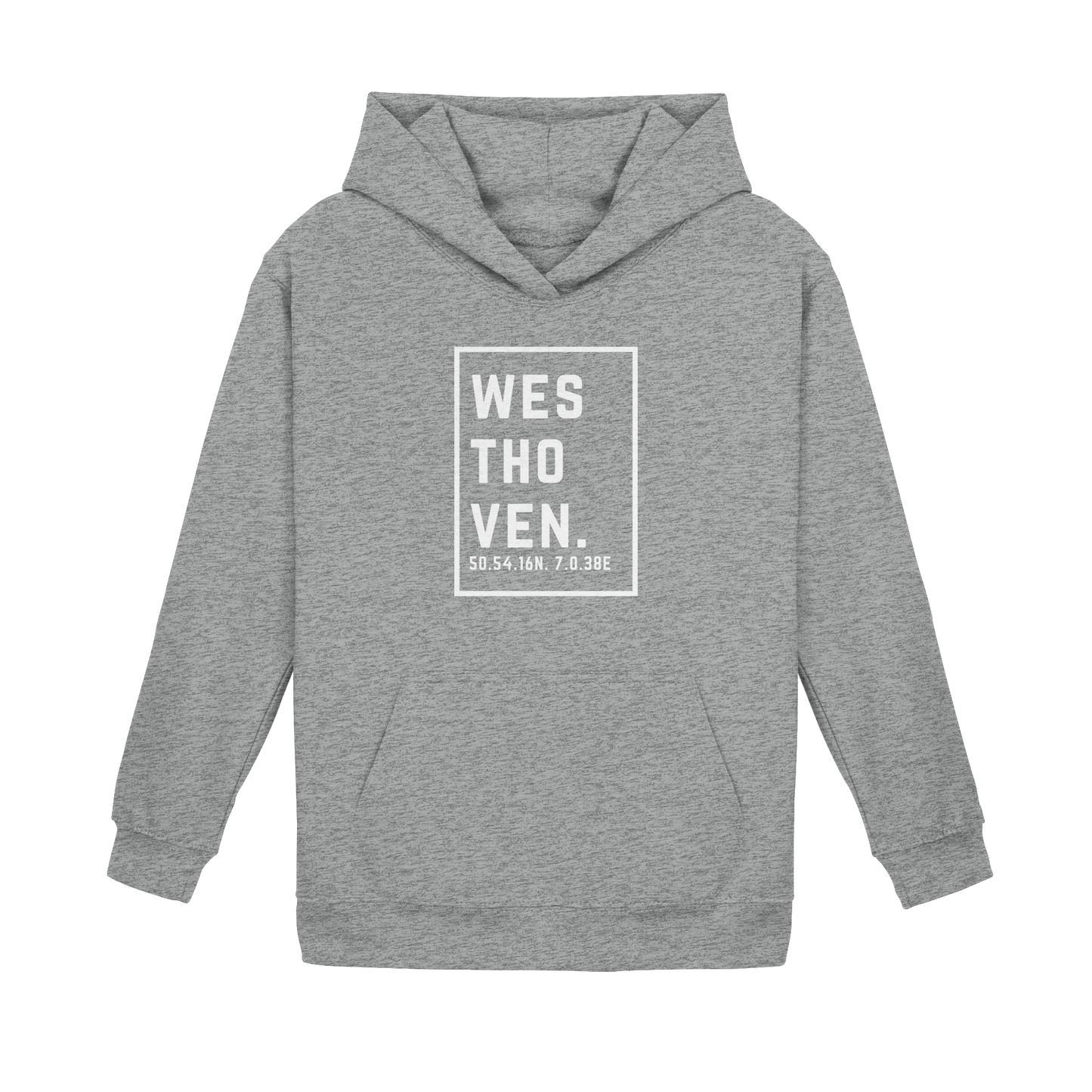 Westhoven Koordinaten (großer Druck auf der Brust) - Kids Basic Hoodie