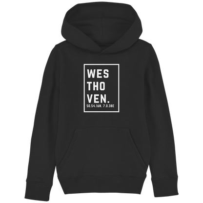 Westhoven Koordinaten (großer Druck auf der Brust) - Kids Basic Hoodie