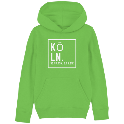 Köln Koordinaten (großer Druck auf der Brust) - Kids Basic Hoodie