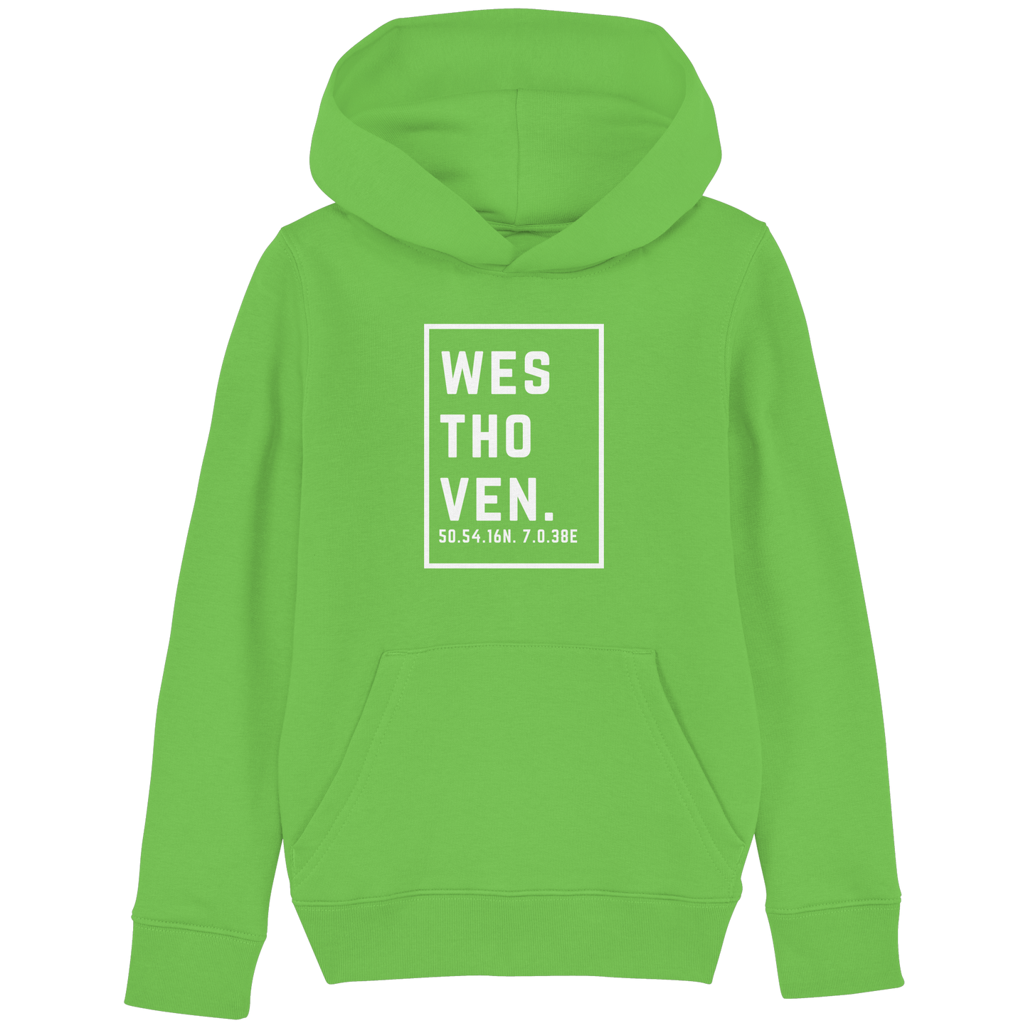 Westhoven Koordinaten (großer Druck auf der Brust) - Kids Basic Hoodie