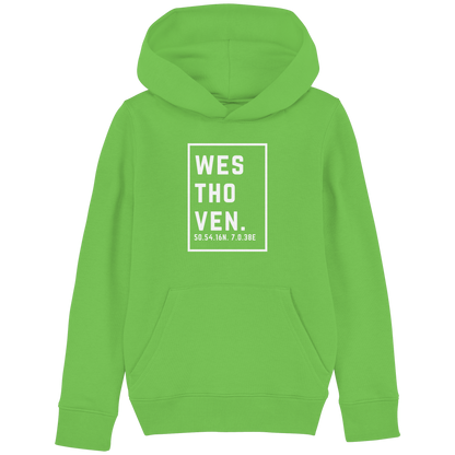 Westhoven Koordinaten (großer Druck auf der Brust) - Kids Basic Hoodie